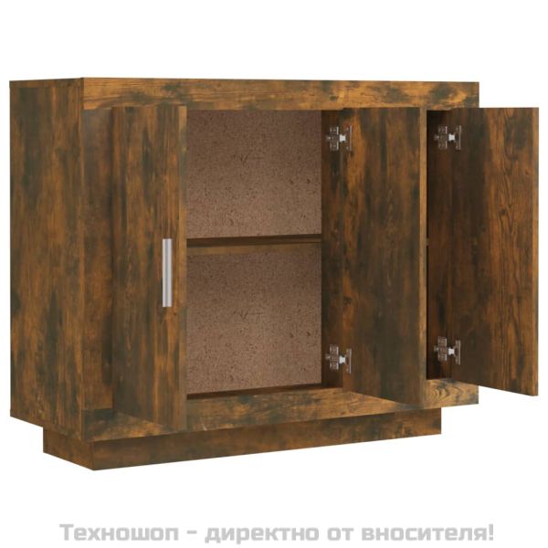 Сайдборд, опушен дъб, 92x35x75 см, инженерно дърво