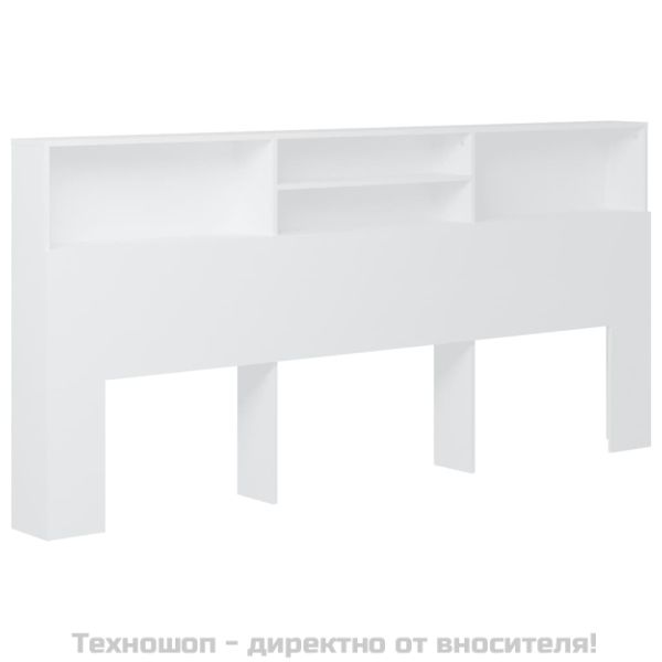 Табла за легло тип шкаф, бяла, 220x19x103,5 см