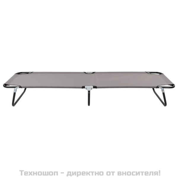 Сгъваем шезлонг, сив, стомана