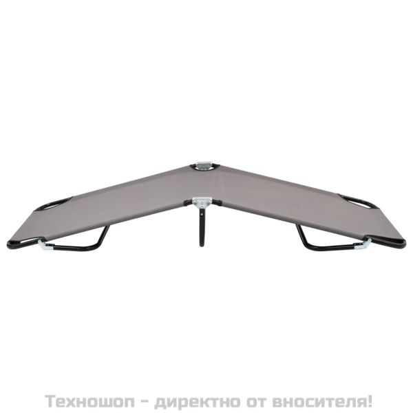 Сгъваем шезлонг, сив, стомана