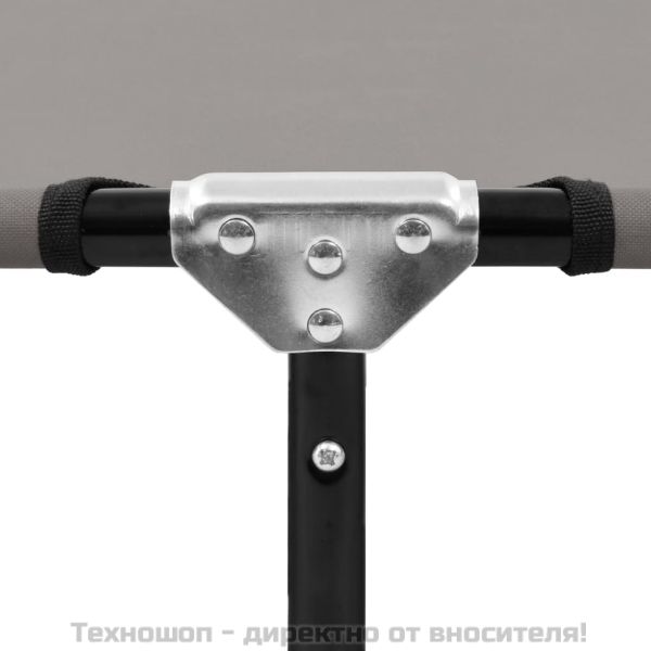 Сгъваем шезлонг, сив, стомана