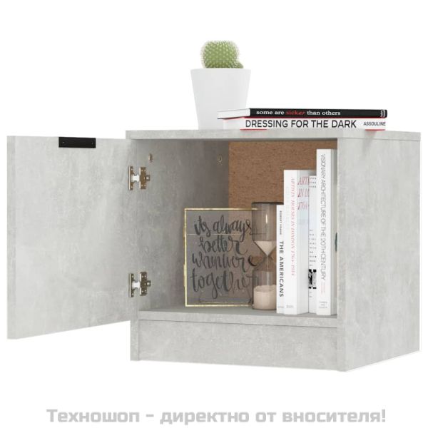 Нощни шкафчета, 2 бр, бетонно сиво, 40x39x40 см