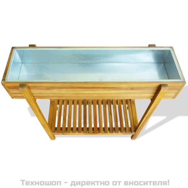 Градинска повдигната леха, акациева дървесина масив и цинк