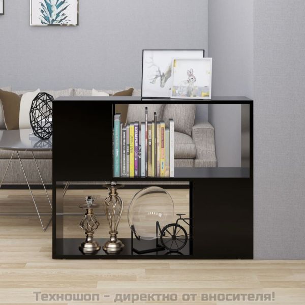 ТВ шкаф, черен, 80x24x63 см, инженерно дърво