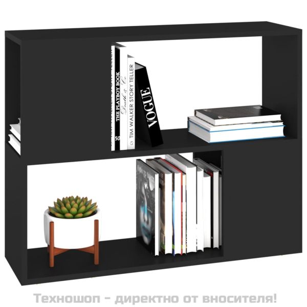 ТВ шкаф, черен, 80x24x63 см, инженерно дърво