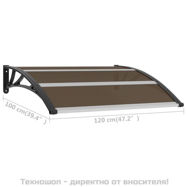 Навес за врата, черен, 120x100 см, PC