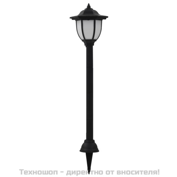 Градински соларни лампи, 3 бр, LED, черни