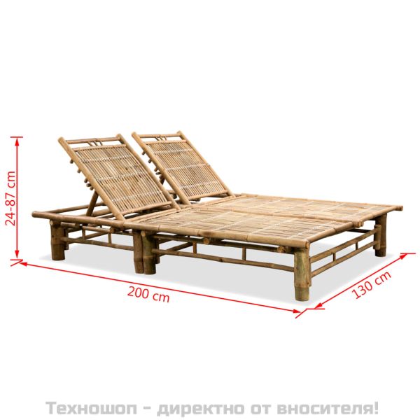 2-местен шезлонг, бамбук