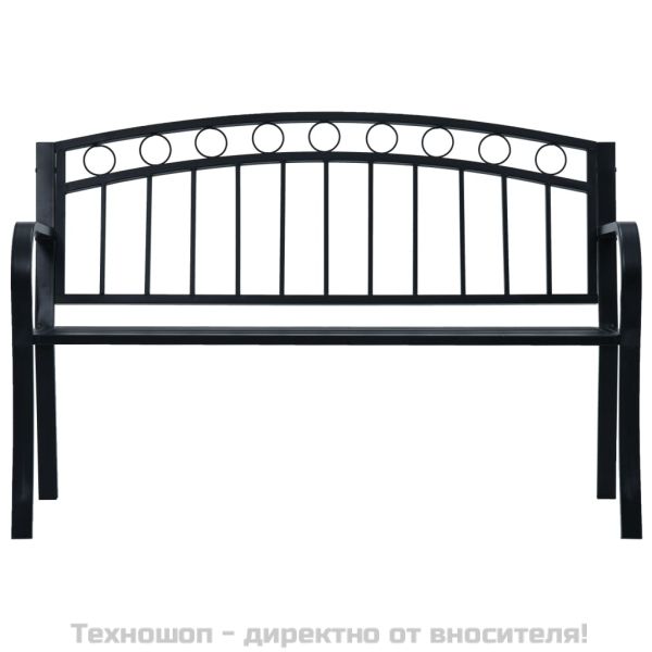 Градинска пейка, 125 см, черна, стомана