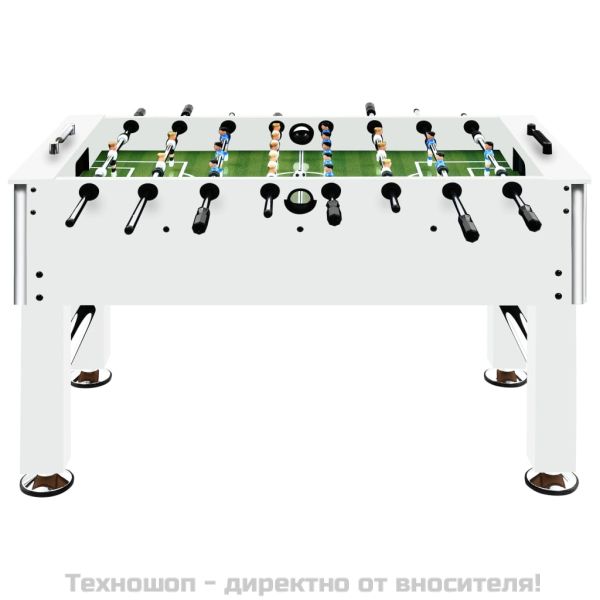 Футболна маса джаги, стомана, 60 кг, 140x74,5x87,5 см, бяла