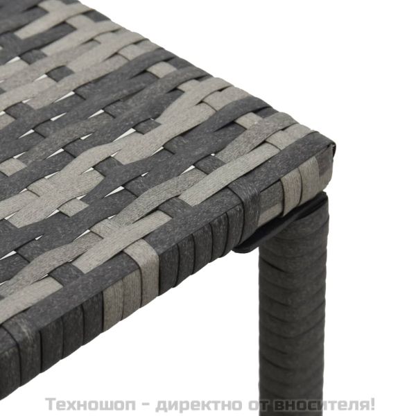 Шезлонги с маса, полиратан, антрацит