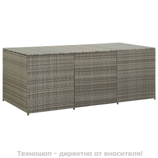Градински сандък за съхранение, полиратан, 180x90x70 см, сива