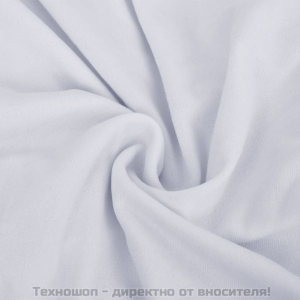 Разтеглив калъф за 4-местен диван, бял, полиестерно жарсе