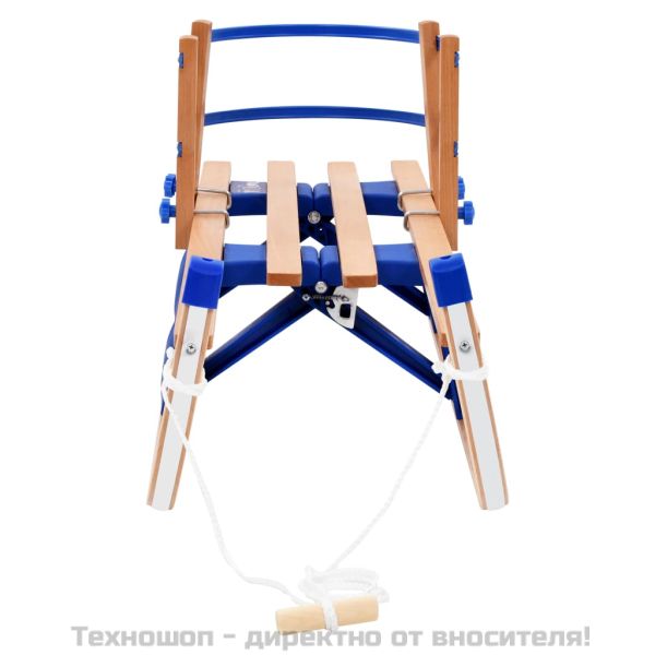 Сгъваема шейна с облегалка, дърво, 119 см