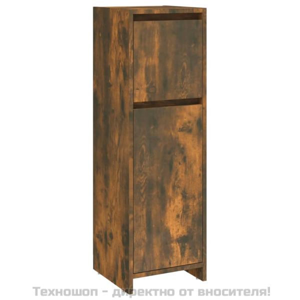 Шкаф за баня, опушен дъб, 30x30x95 см, инженерно дърво