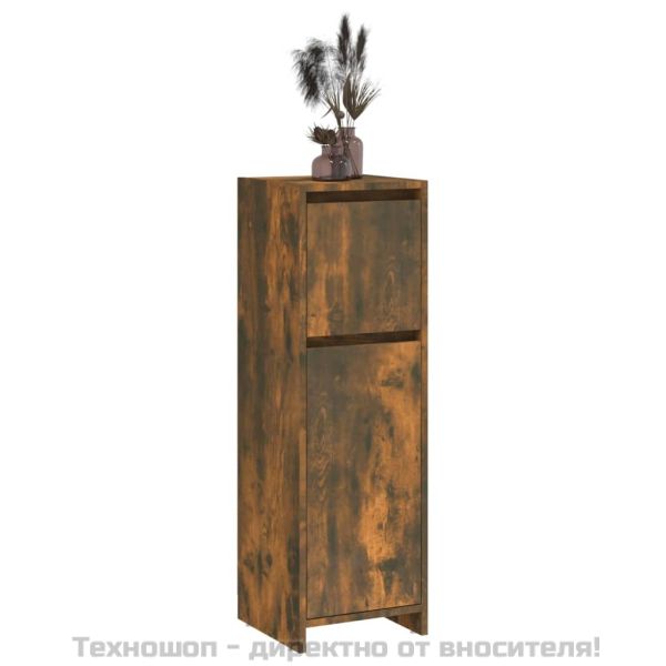 Шкаф за баня, опушен дъб, 30x30x95 см, инженерно дърво