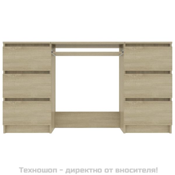 Писалище, дъб сонома, 140x50x77 см, инженерно дърво