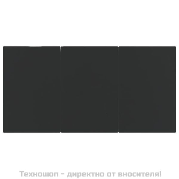 Градински трапезен комплект, 5 части, черен, полиратан