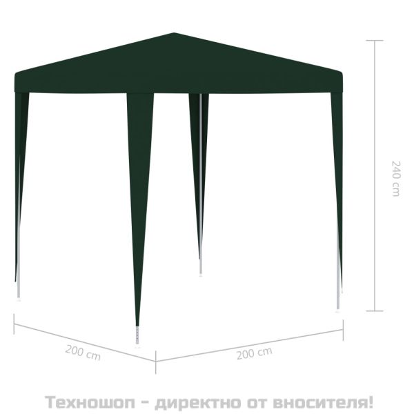 Професионална парти шатра, 2x2 м, зелена