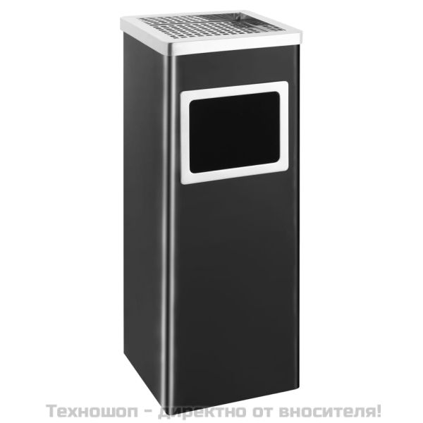 Хотелски кош-пепелник, 36 л, стомана, черен