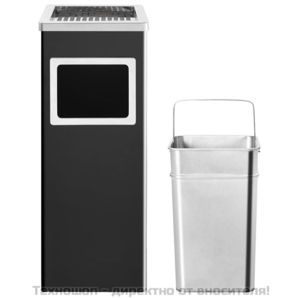 Хотелски кош-пепелник, 36 л, стомана, черен