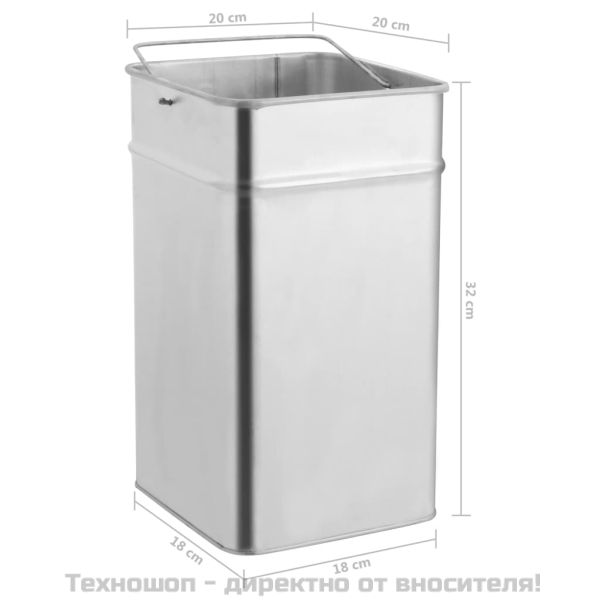 Хотелски кош-пепелник, 36 л, стомана, черен