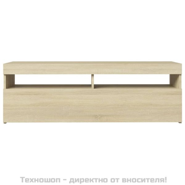 ТВ шкаф с LED осветление, дъб сонома, 120x35x40 см