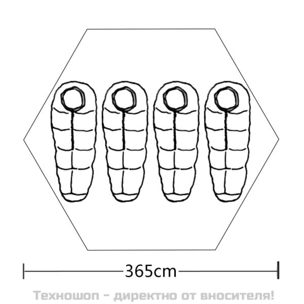 4-местна палатка, зелена