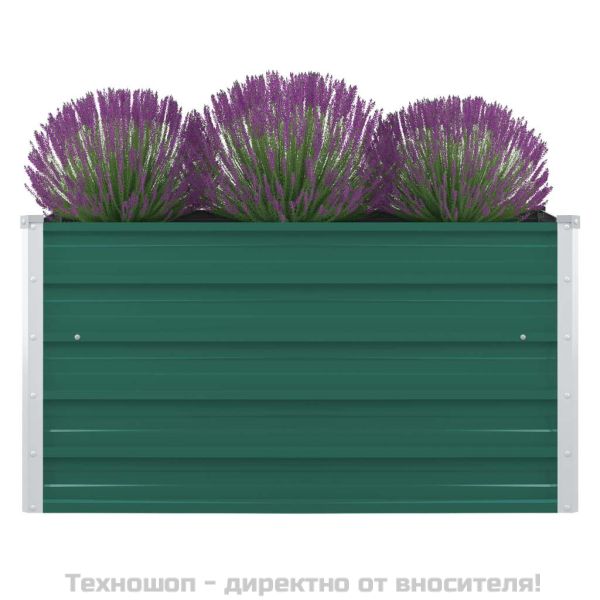 Повдигната леха, 100x100x45 см, поцинкована стомана, зелена