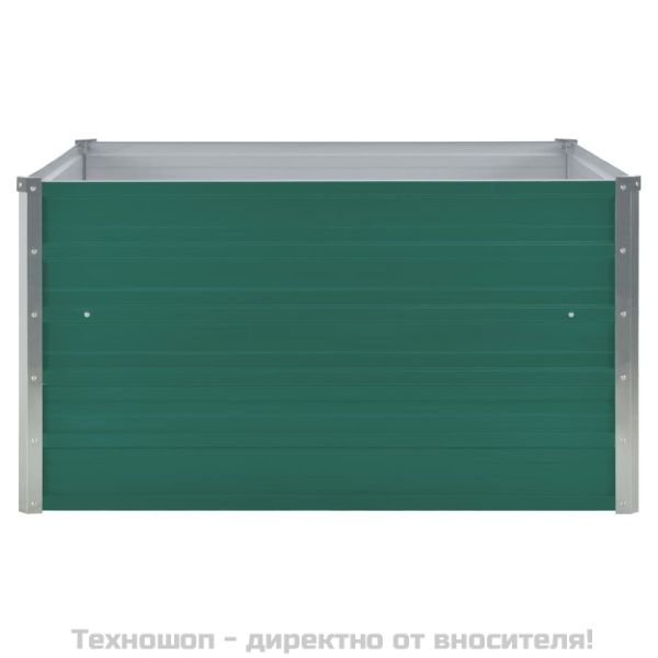 Повдигната леха, 100x100x45 см, поцинкована стомана, зелена