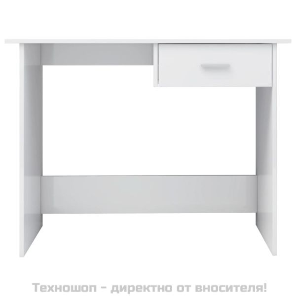 Бюро, бял гланц, 100x50x76 см, ПДЧ