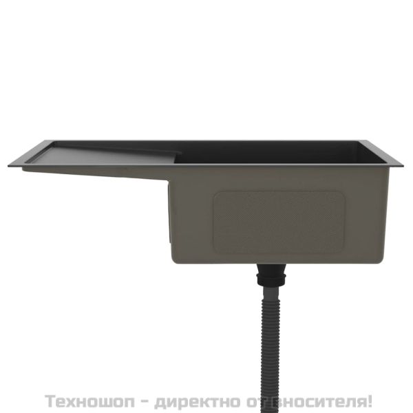 Ръчно изработена кухненска мивка, черна, неръждаема стомана