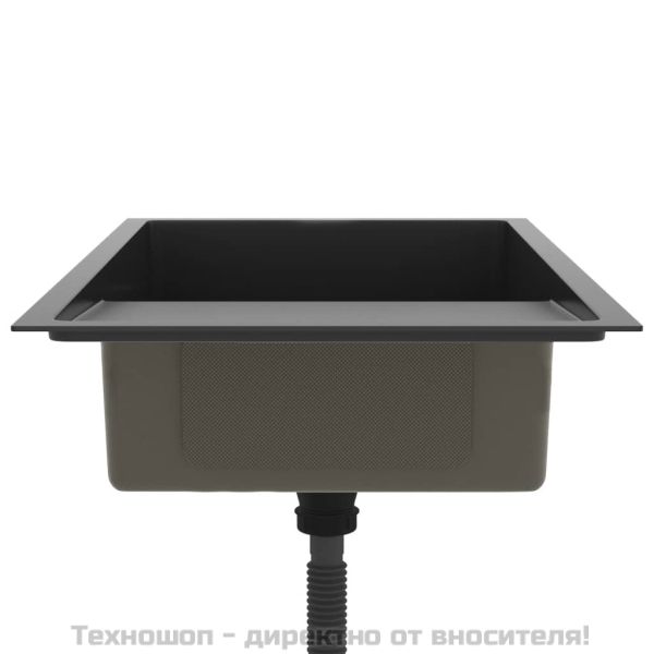 Ръчно изработена кухненска мивка, черна, неръждаема стомана