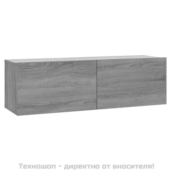 ТB стенен шкаф, сив сонома, 100x30x30 см, инженерно дърво