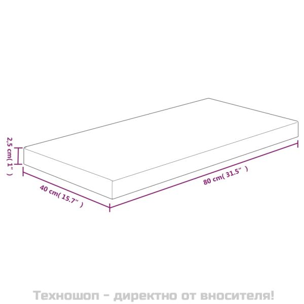 Плот за баня тъмнокафяв 80x40x2,5 см обработено масивно дърво