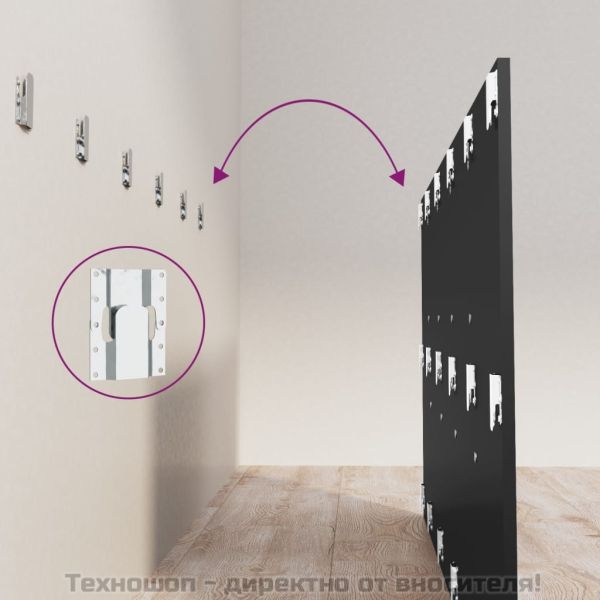 Горна табла за легло, черна, 200x1,5x80 см, инженерна дървесина