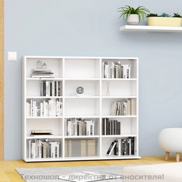 CD шкаф, бял, 100x23x89,5 см, инженерно дърво