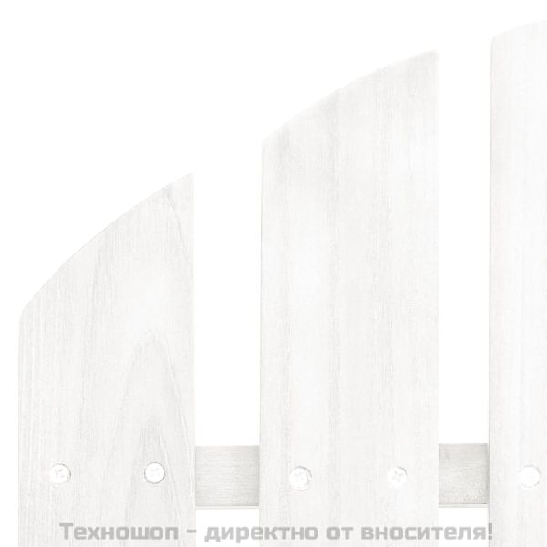 Градински стол с табуретка, дърво, бял