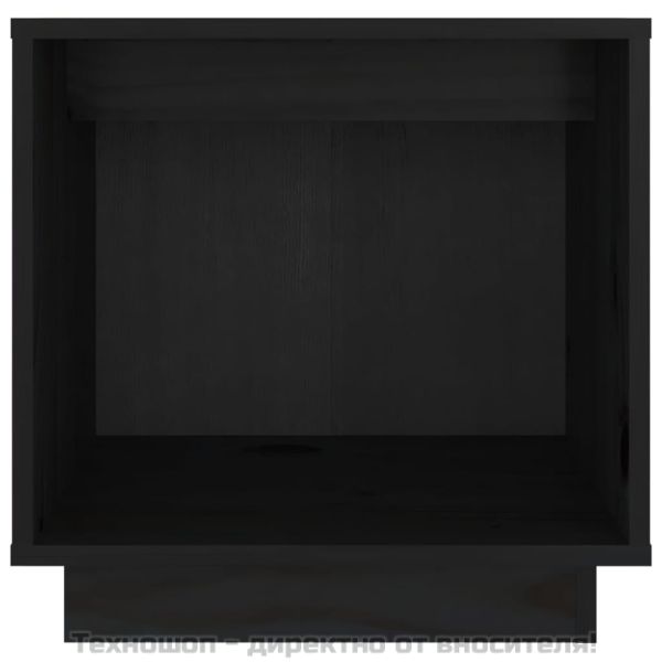Нощни шкафчета, 2 бр, черни, 40x30x40 см, борово дърво масив