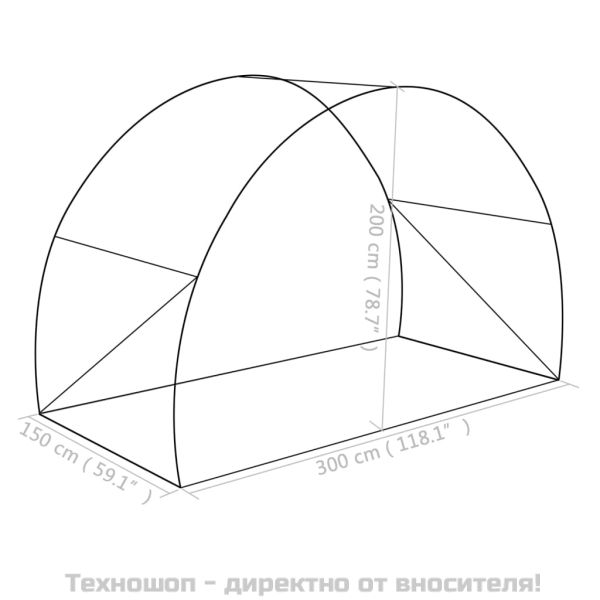Оранжерия, 4,5 м², 300x150x200 см