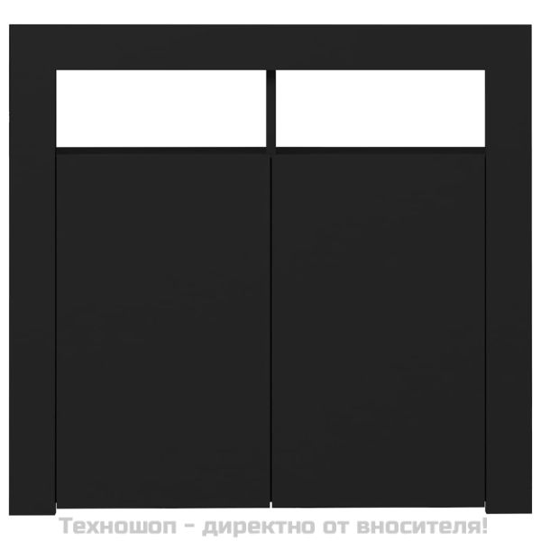 Сайдборд с LED светлини, черен, 80x35x75 см