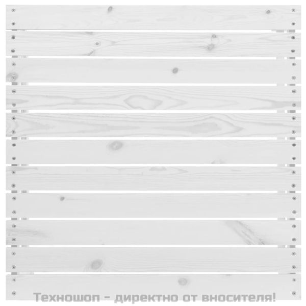 Градински лаундж комплект, 3 части, бор масив, бял