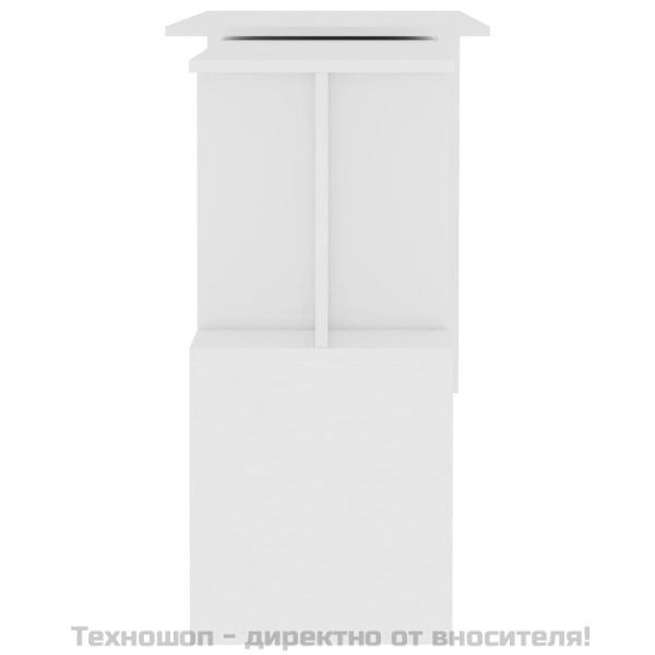 Ъглово бюро, бяло, 200x50x76 см, инженерно дърво