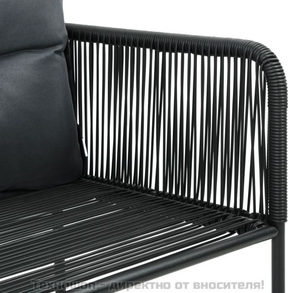 Градински трапезен комплект, 5 части, черен