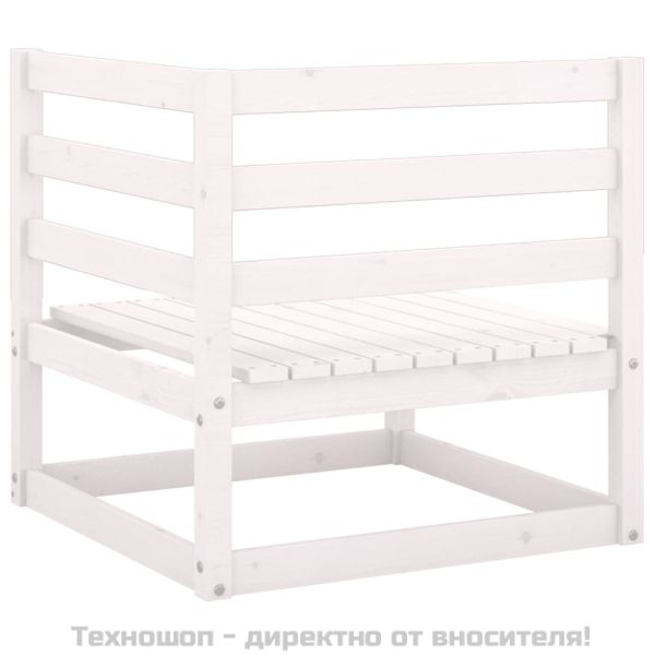 Градински ъглови дивани, 2 бр, бели, бор масив