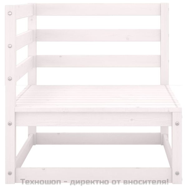 Градински ъглови дивани, 2 бр, бели, бор масив