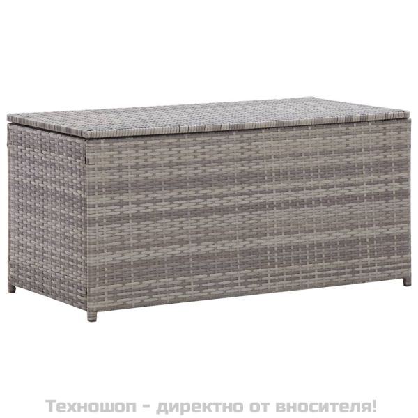 Градински сандък за съхранение, полиратан, 100x50x50 см, сив