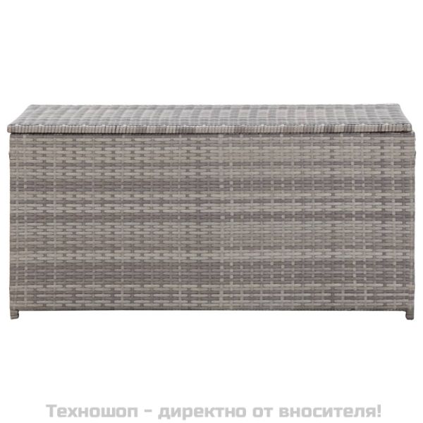 Градински сандък за съхранение, полиратан, 100x50x50 см, сив