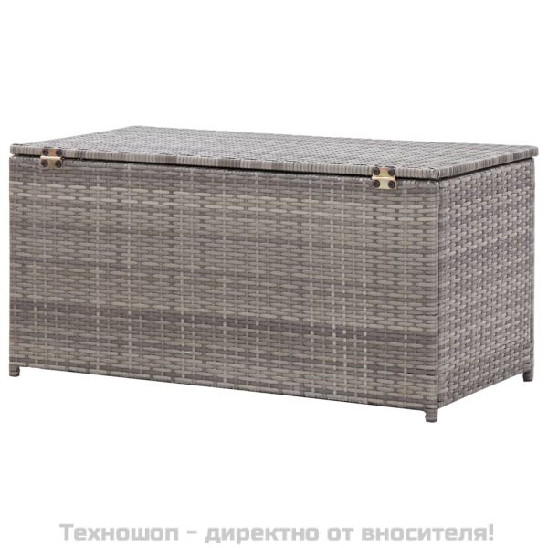 Градински сандък за съхранение, полиратан, 100x50x50 см, сив