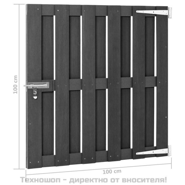 Градинска порта, WPC, 100x100 см, сива